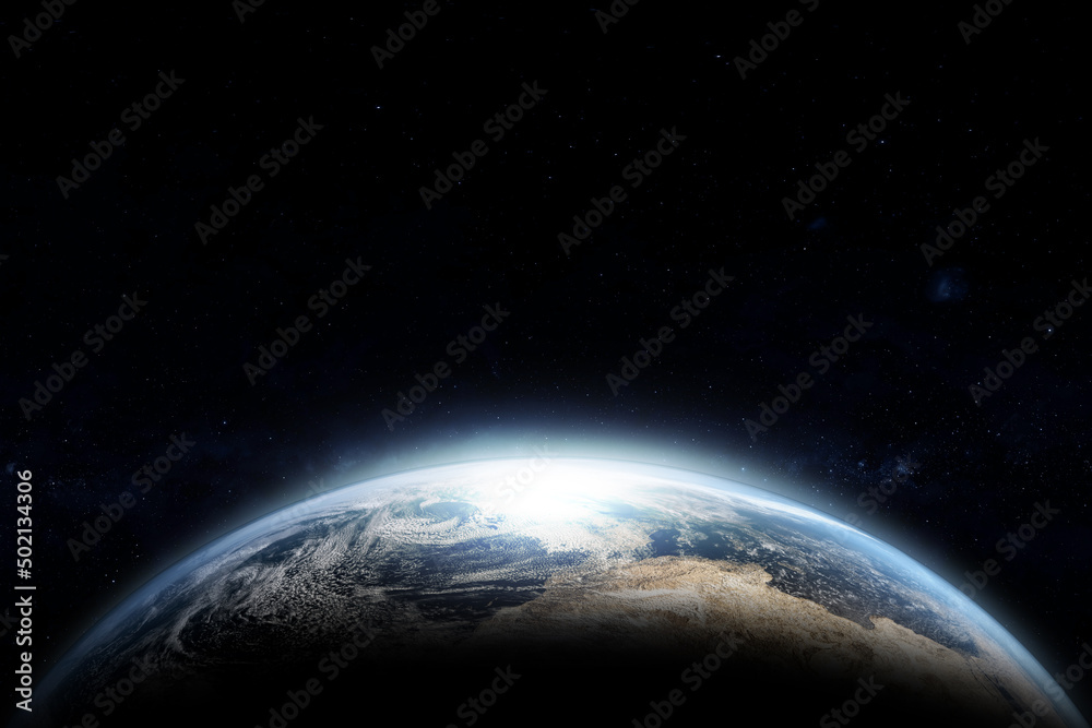 Fototapeta premium Abstract Earth in space galaxy. 3d rendering Elements of this image furnished by NASA