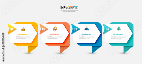 Infographic elements design template, business concept with 4 steps or options, can be used for workflow layout, diagram, annual report, web design.Creative banner, label vector.