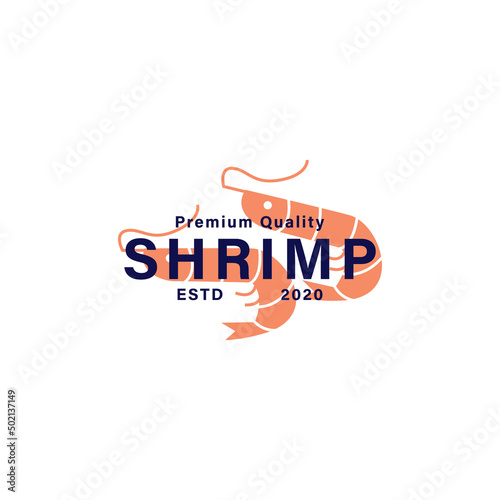 Vintage shrimp logo template design