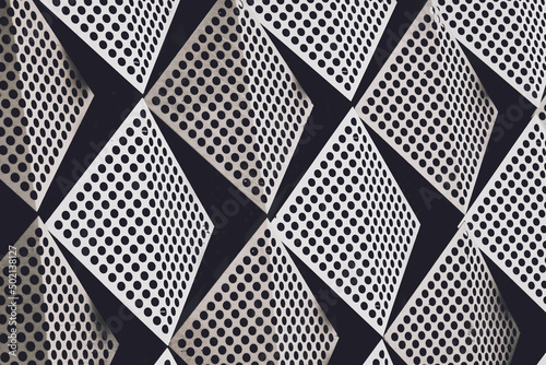 Abstract geometric background with triangles and buildings cells
