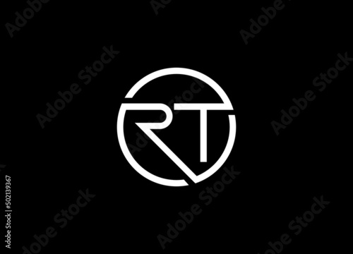R T initial letter, modern logo design template vector