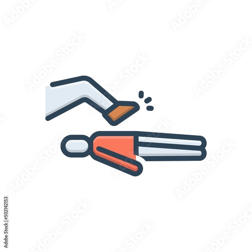 Color illustration icon for violent