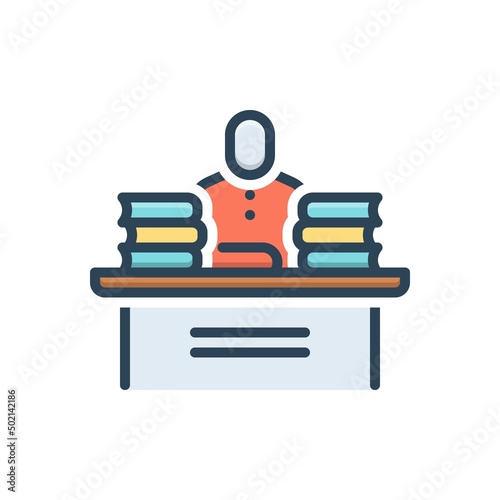 Color illustration icon for librarian