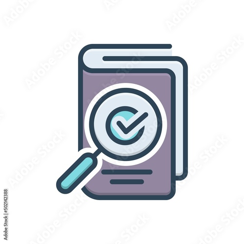 Color illustration icon for prove