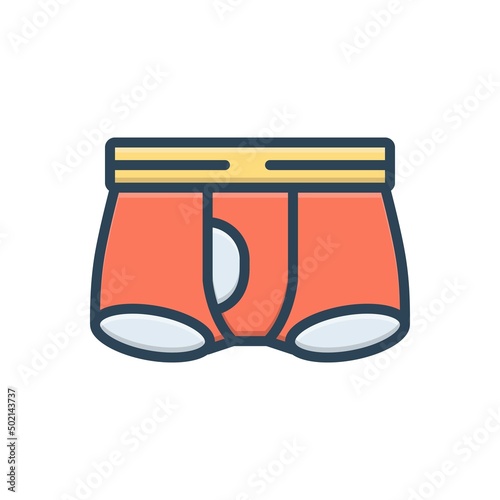 Color illustration icon for underwear