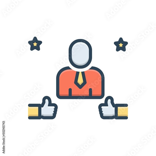 Color illustration icon for acknowledged