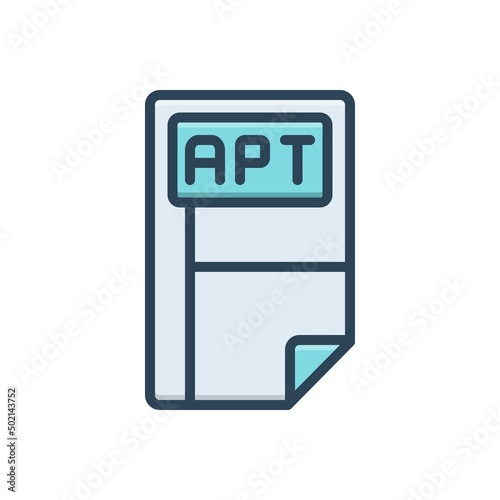 Color illustration icon for apt alphabet photo