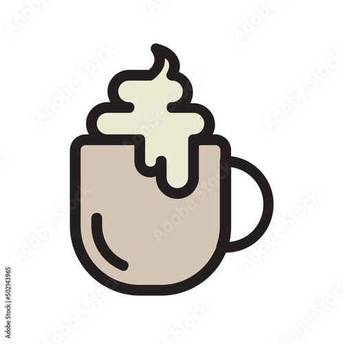 Capuccino , Coffee filled outline icon