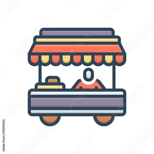 Color illustration icon for vendor