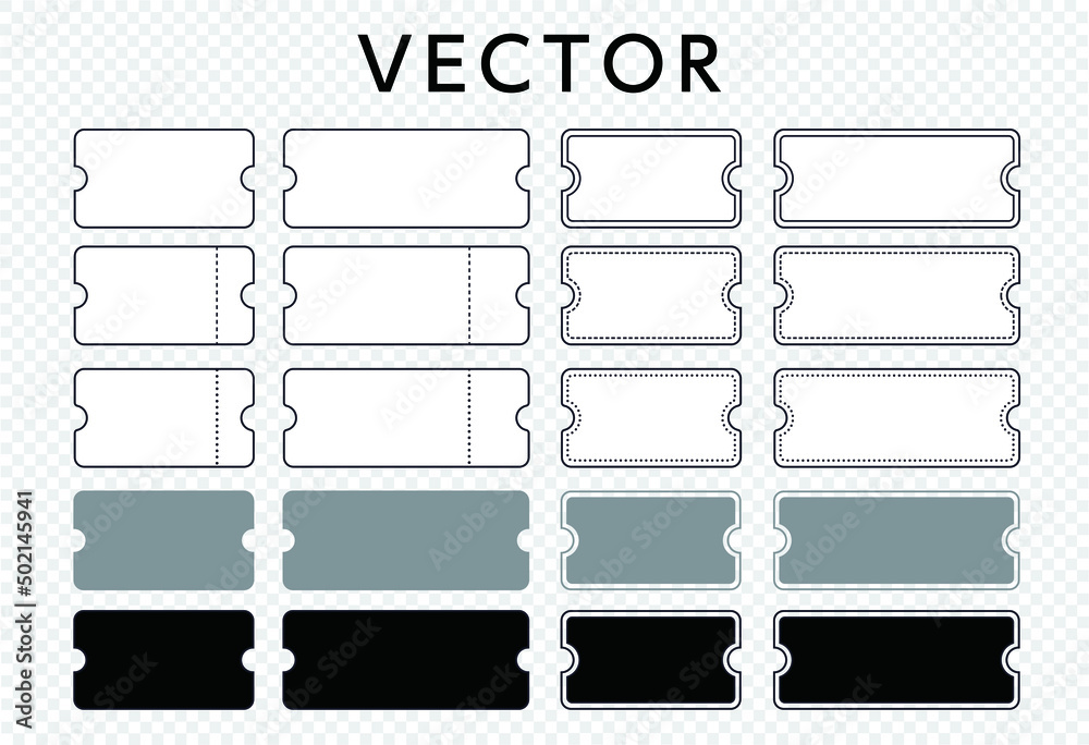 Obraz premium グラフィック用の、クーポン、チケット、カードのシンプルなベクターテンプレートイラスト。
