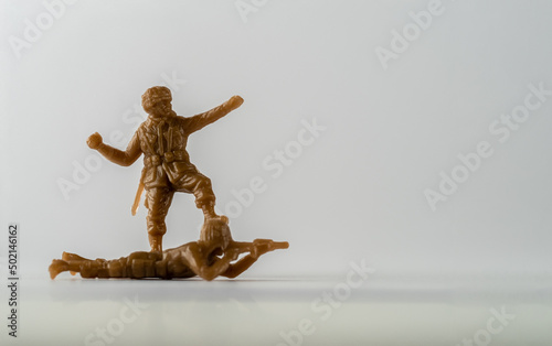Brown war games military figurines toy soldiers sniper and officer