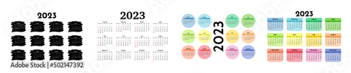 Calendar for 2023 isolated on a white background