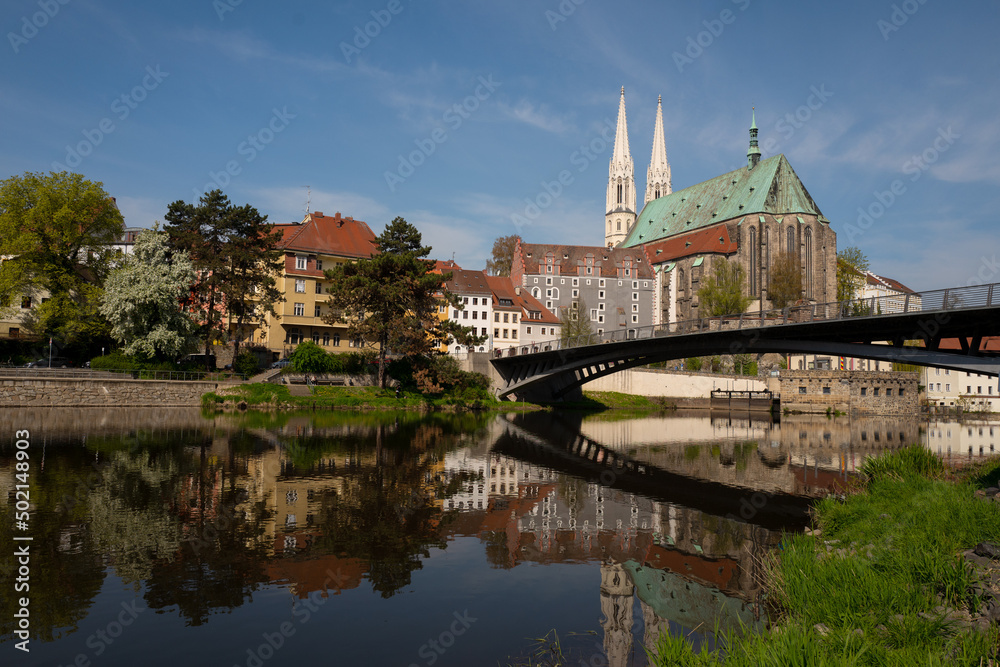 29.04.2022 old town with St. Peter's Church. Goerlitz, Germany