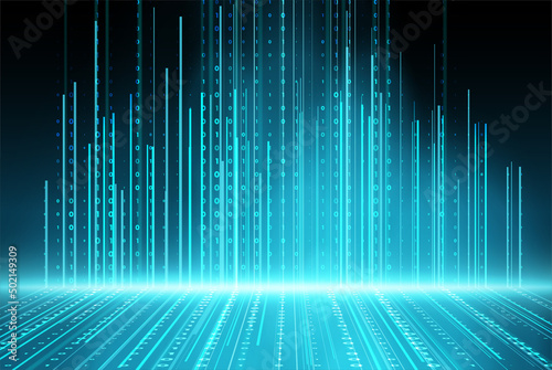 Abstract technology background. Digital computer code