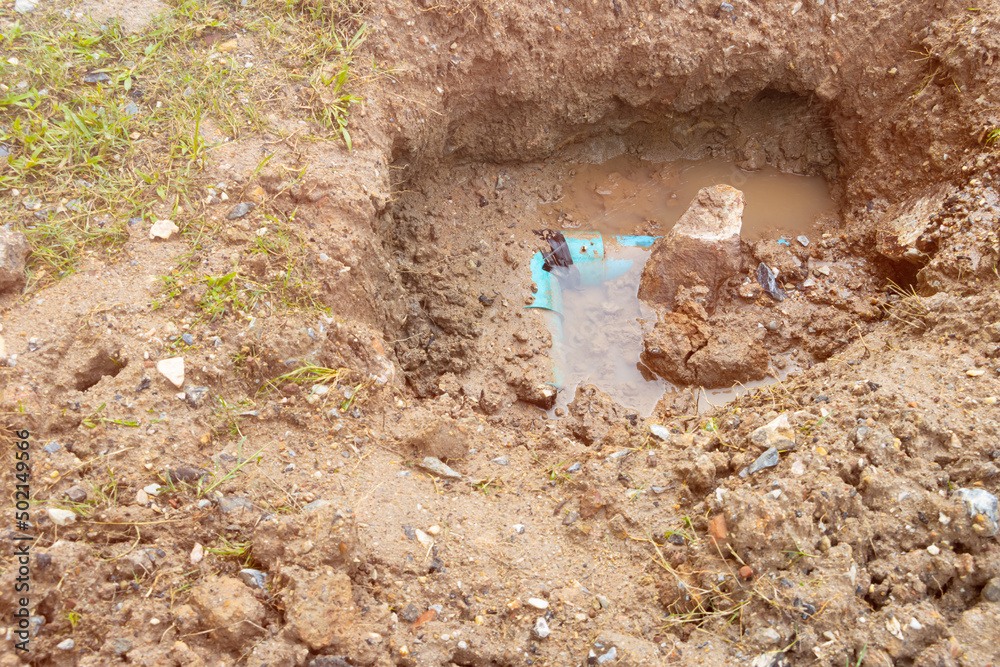 plumbing broken plastic pipe in the hole and water in wait repair plumbing broken plastic pipe in the hole and water in wait repair