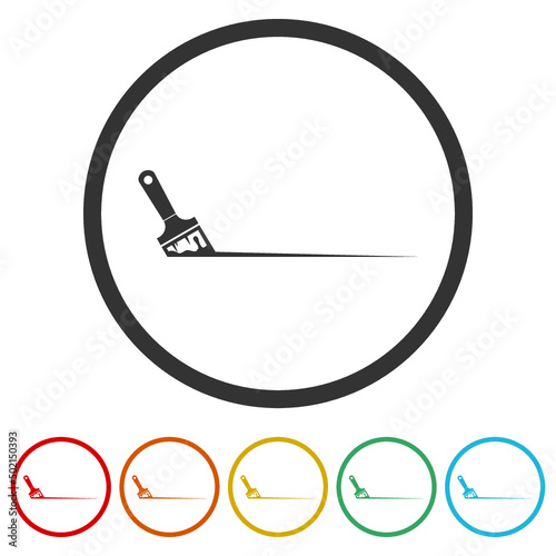 Paint brush simple icon. Set icons colorful