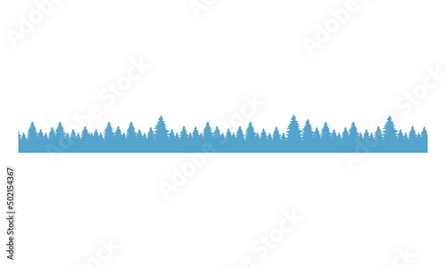 Evegreen forest line semi flat color vector object. Full sized item on white. Natural landscape. Forest conservation. Simple cartoon style illustration for web graphic design and animation