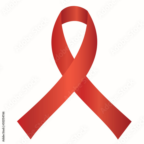 Red ribbon aids awareness.World aids day symbol.1 december.HIV concept.National women and girls.Sign, symbol, icon or logo.Realistic vector illustration.Graphic design.Cancer concept.