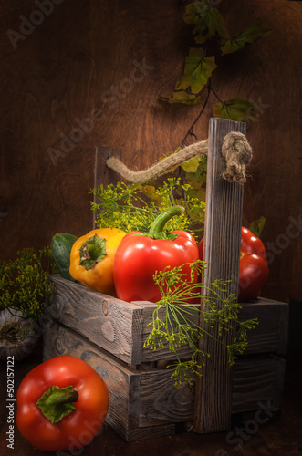 fresh vegetables in a box