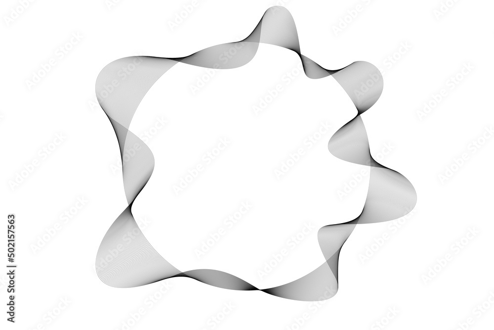 Abstract black circle lines flowing on a white background for technology, music, science and the digital world Abstract black circle lines flowing on a white background for technology, music, science and the digital world