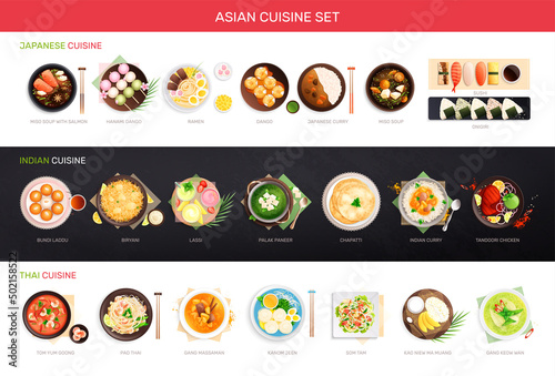 Asian Cuisine Flat Infographics