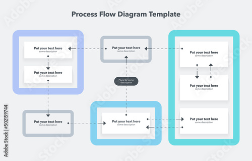 Simple modern template for process flow diagram. Flat design, easy to use for your website or presentation.