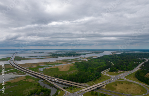 View of highway over Mobile Bay 