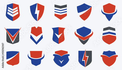 Free Download Shield logos vector set, different ammo protection symbols collection, antivirus or sport theme, insurance or guarantee. - GFXLoad