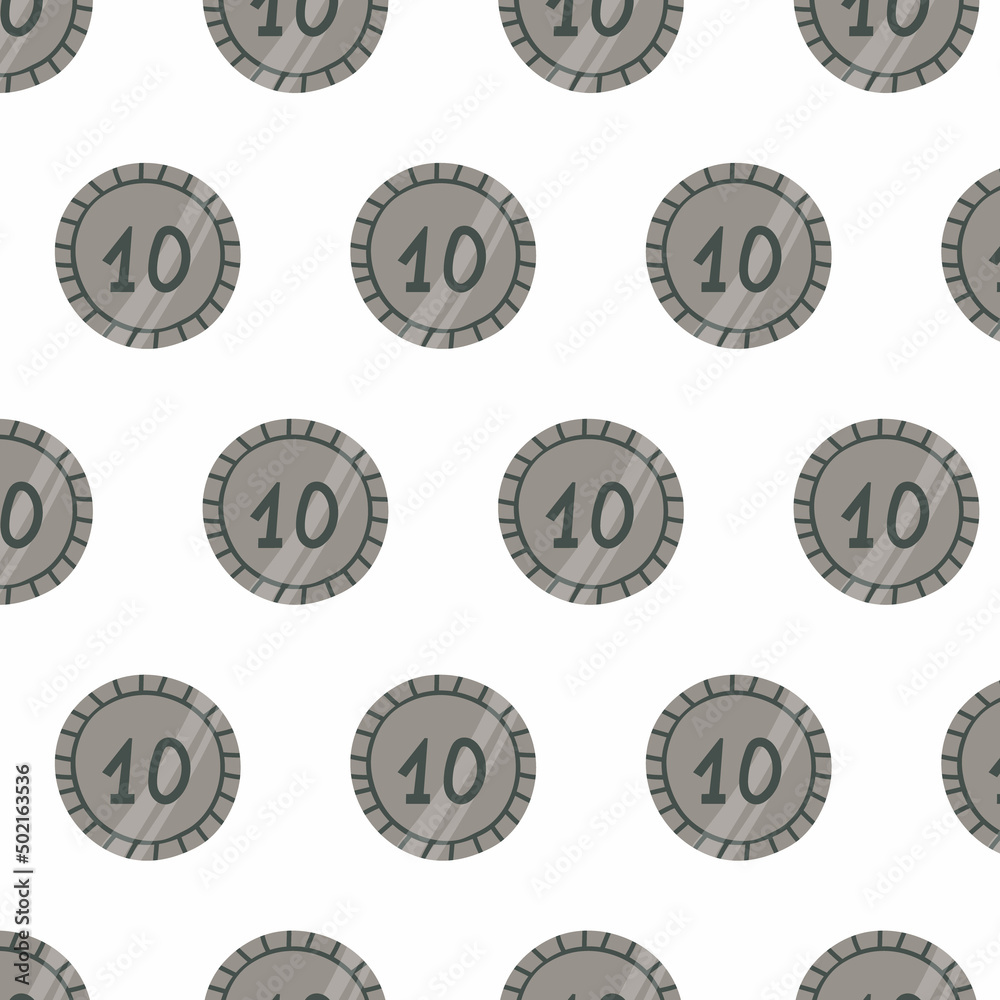 vector pattern with bright shiny metal coins vector pattern with bright shiny metal coins