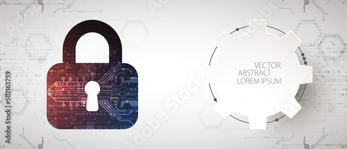 Data security Illustrates cyber data or information privacy idea. Color abstract  internet technology.