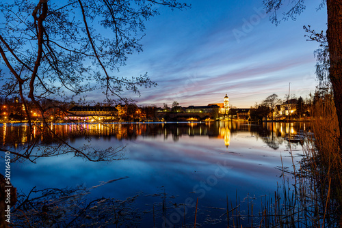 Reflexions on a Lake from the City of Bad Salzungen in Thuringia photo