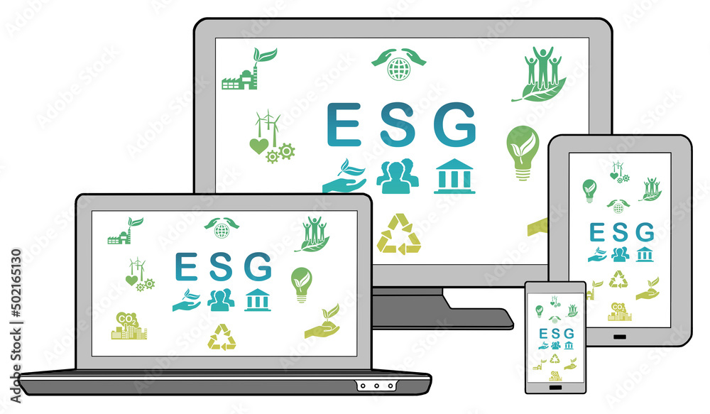 Esg concept on different devices