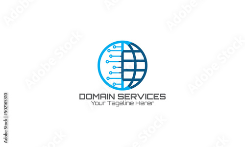 Domain logo design vector templet