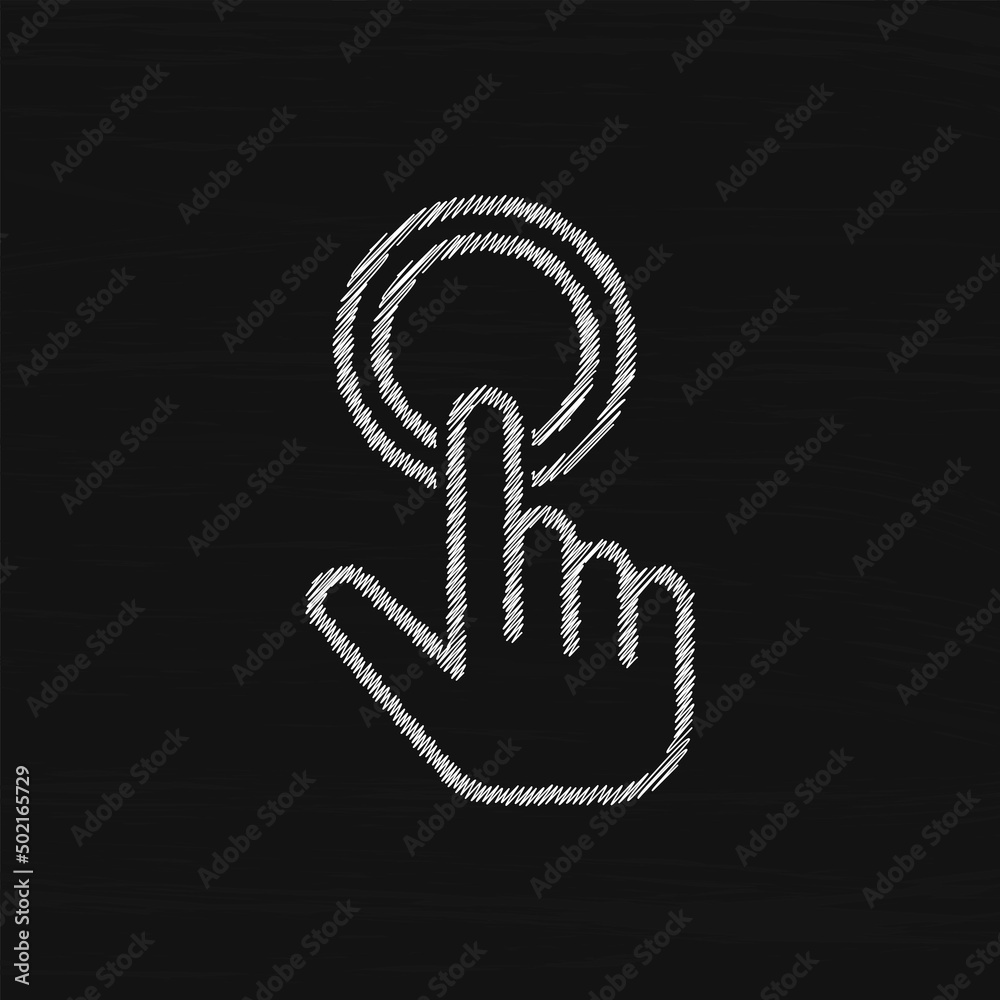 Round button white sketch vector icon. Cursor pointer symbol, logo illustration Round button white sketch vector icon. Cursor pointer symbol, logo illustration