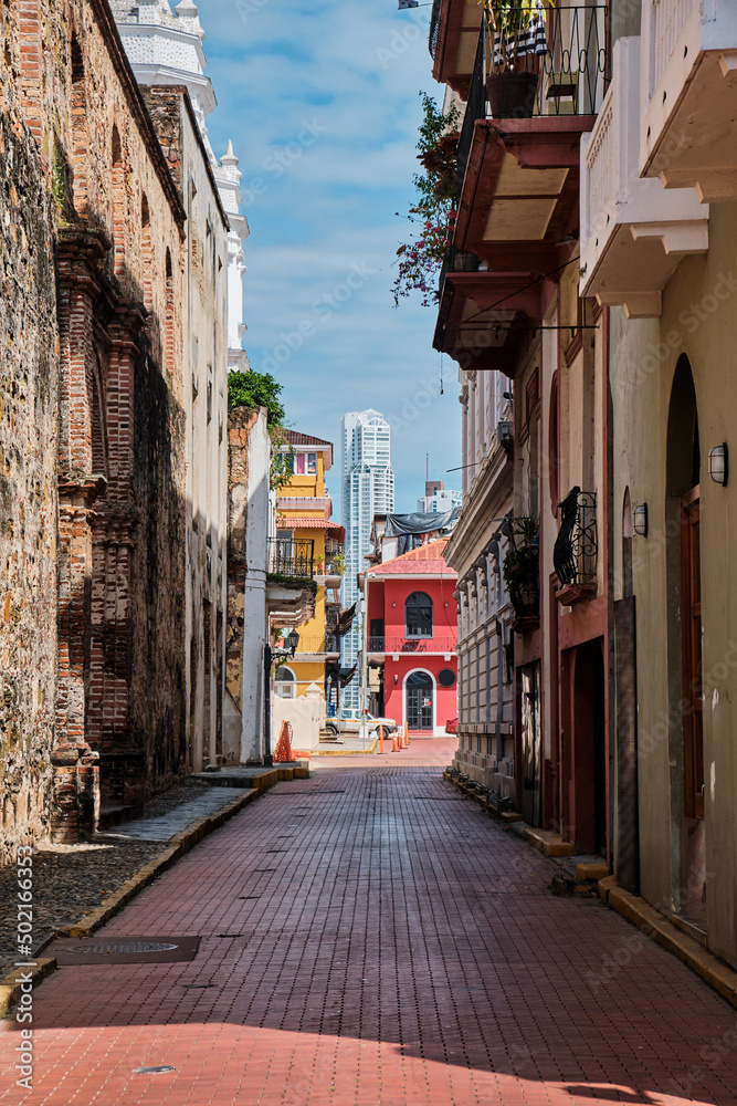 Streets of Panama City. Republic of Panama.