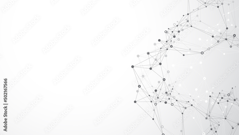 Geometric abstract background with connected lines and dots ...