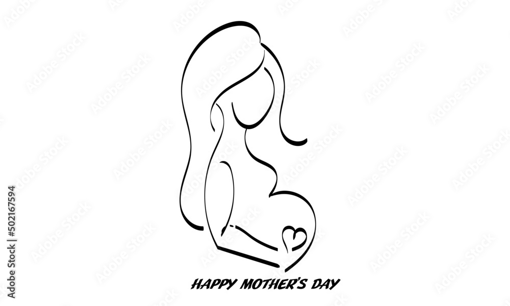 Happy Mother's Day. Floral Heart. Mothers day special design for print or use as poster, card, flyer, Tattoo or T Shirt Happy Mother's Day. Floral Heart. Mothers day special design for print or use as poster, card, flyer, Tattoo or T Shirt