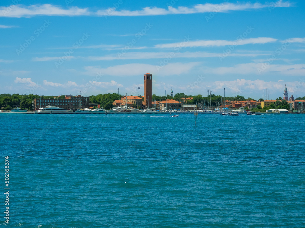 Basilica di Sant Elena Imperatrice, view from the Venetian lagoon.