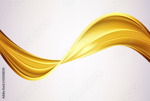 Luxury background with shiny golden lines elements, cover design. Abstract vector golden wave flow. © lesikvit