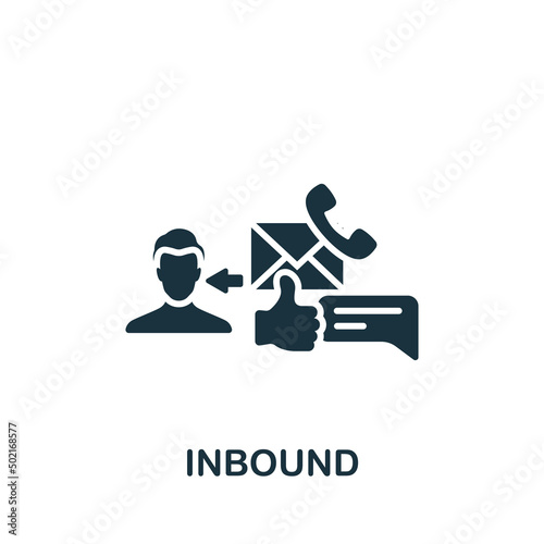 Inbound icon. Monochrome simple Community icon for templates, web design and infographics