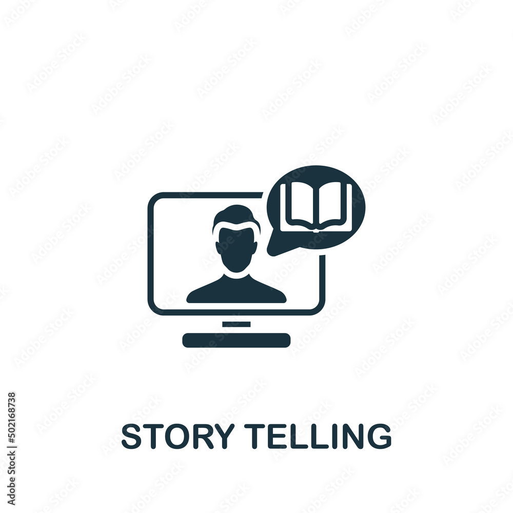 Story Telling icon. Monochrome simple Community icon for templates, web design and infographics