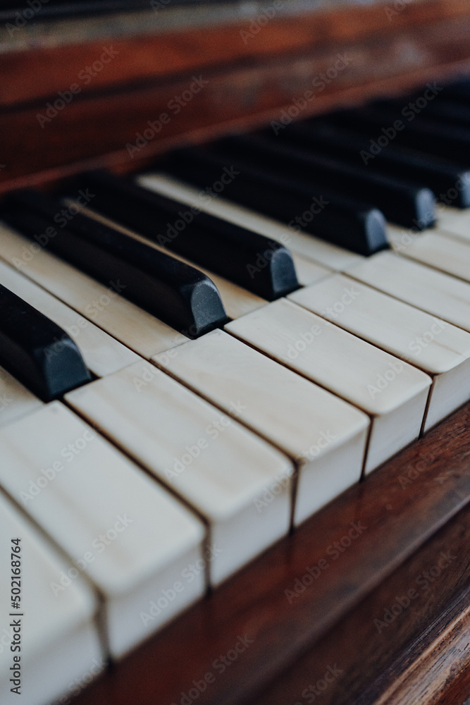 Old piano keys Honky Tonk piano