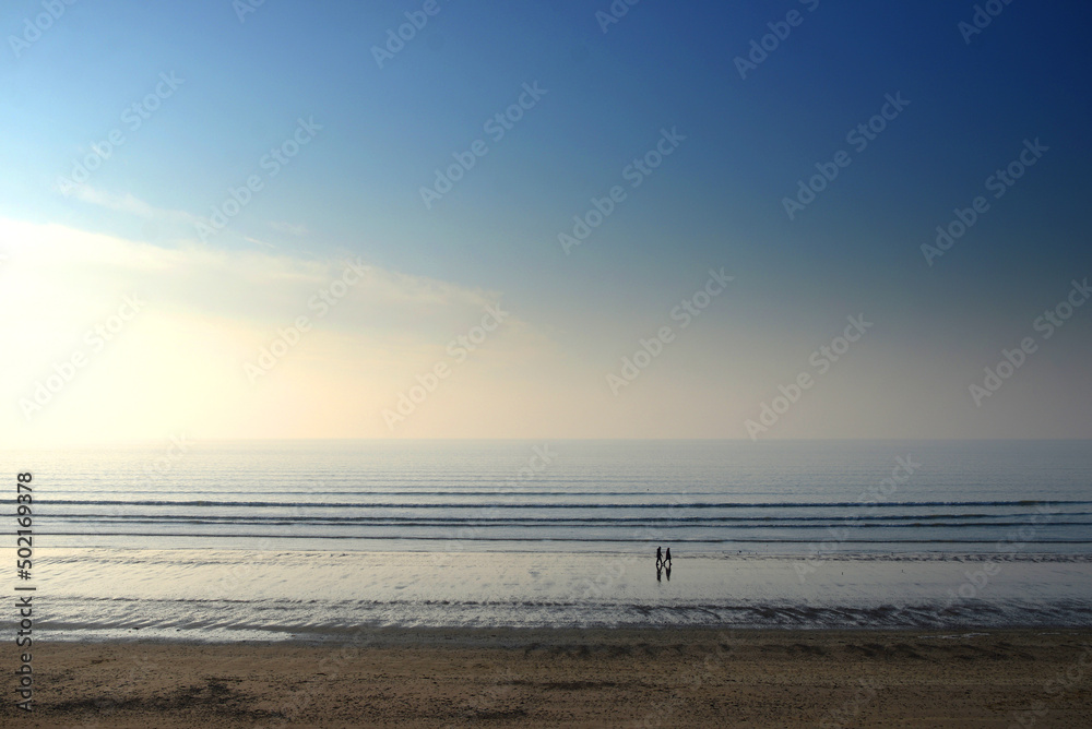 balade sur la plage en Normandie