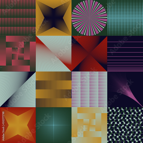 Abstract Monochrome Vector Graphics With Digital Transition Effect Inspired by Brutalist Style