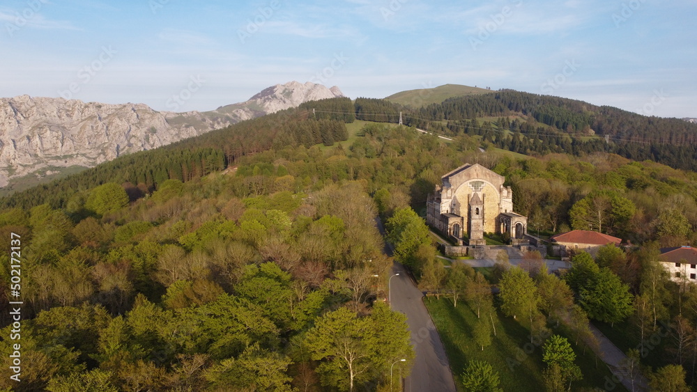 monastery or Urkiola in the mountains of Urkiola Natural Park in the Basque Country, Spain