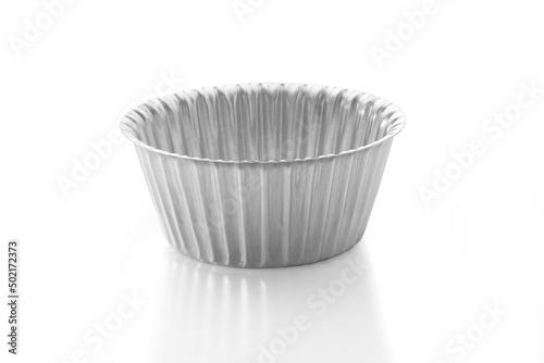 Aluminum cake mold Isolated on White Background