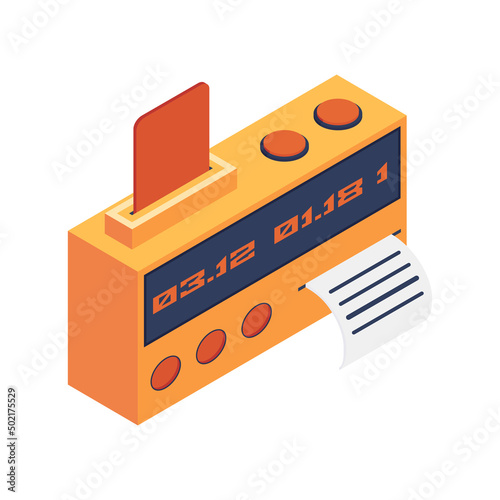 Taximeter Isometric Icon