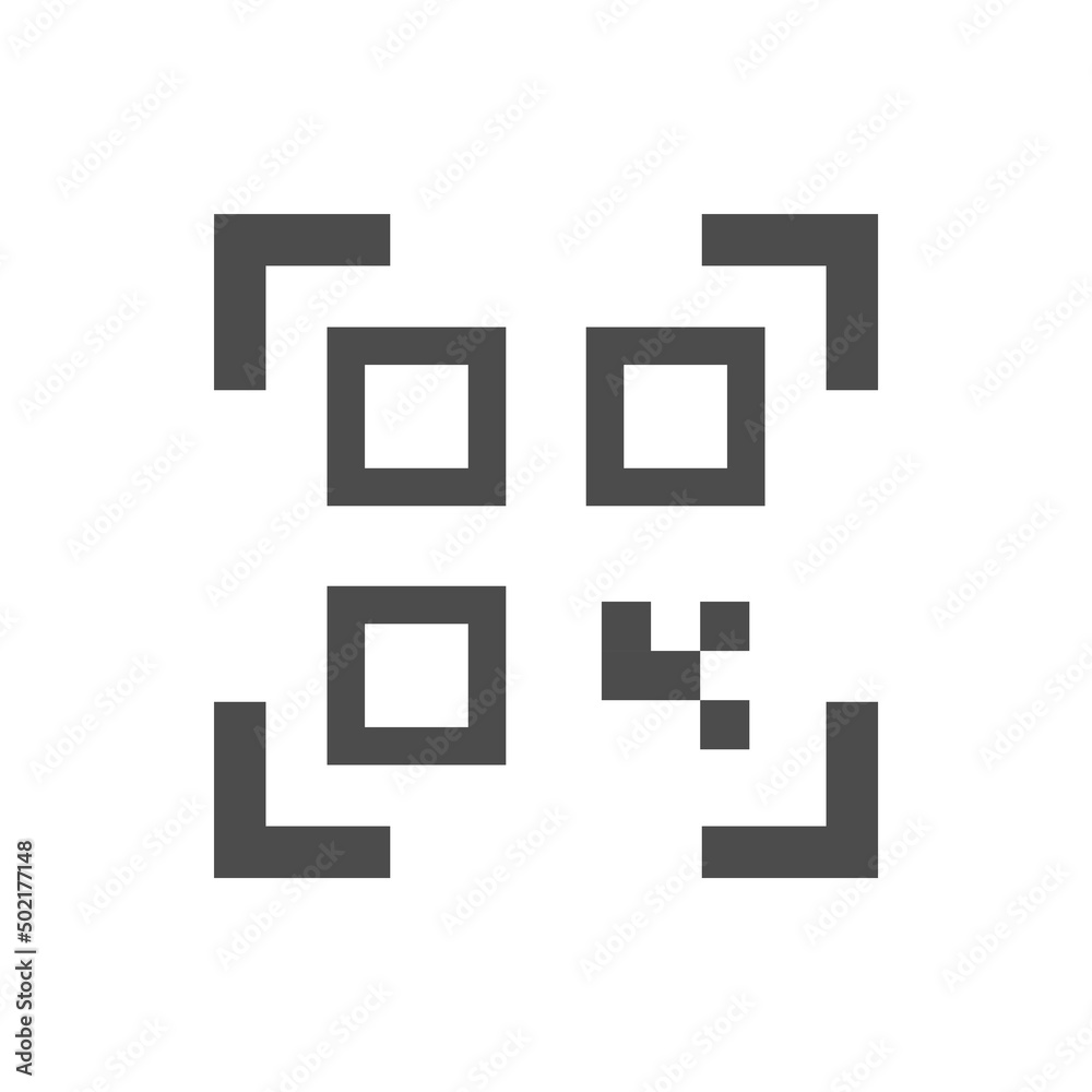 Qr code scan black vector icon. Filled simple glyph symbol. Qr code scan black vector icon. Filled simple glyph symbol.