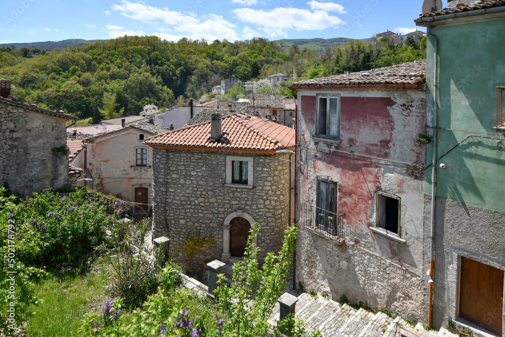 Fototapeta premium Panoramic view of Sepino, a small village in Molise region, Italy.