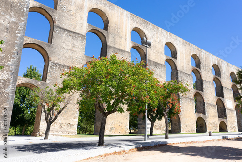Canvastavla Amoeira aqueduct of the fortified city of Elvas (World Heritage Site by UNESCO)